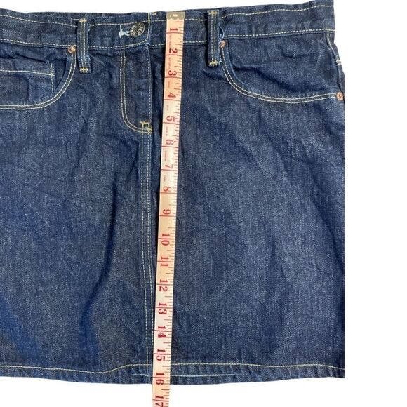 J.Crew Crinkle Effect Blue Denim Jean Mini Skirt Size S - Picture 7 of 7